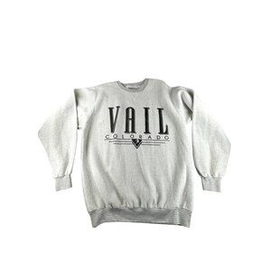 Vtg Vail Colorado Crewneck Sweatshirt Gear For Sports L Pullover Inside out